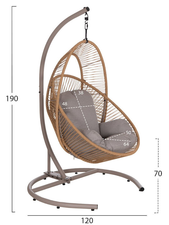 Φωλιά με Βάση Rattan Μ120xΠ110xΥ190cm Καφέ Φωλιά με Βάση Rattan Μ120xΠ110xΥ190cm Καφέ