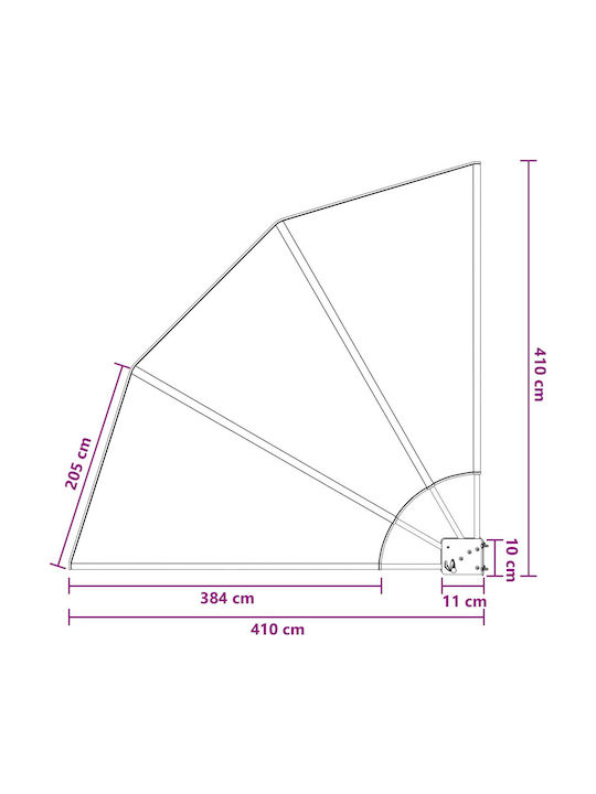 vidaXL Sideway Terrace Tent Gray 1.4x1.4m