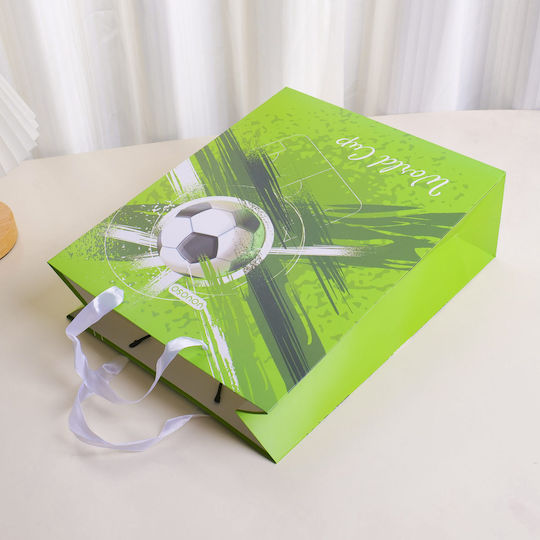 Geantă Pentru Cadou Cu Tematică Fotbal Verde