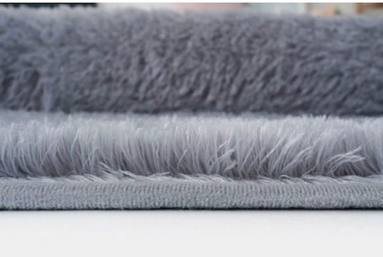 SteweHome Non-Slip Rectangular Gray Rug 50x80cm