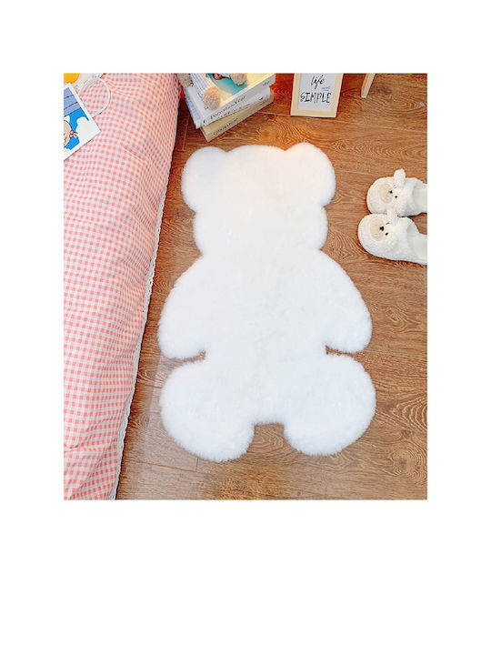 SteweHome Kinderteppich Weiß Rund mit Durchmesser 140cm