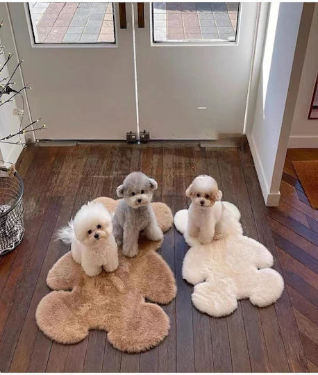 SteweHome Kids Rug Beige Round with Diameter 60cm Thickness 60mm