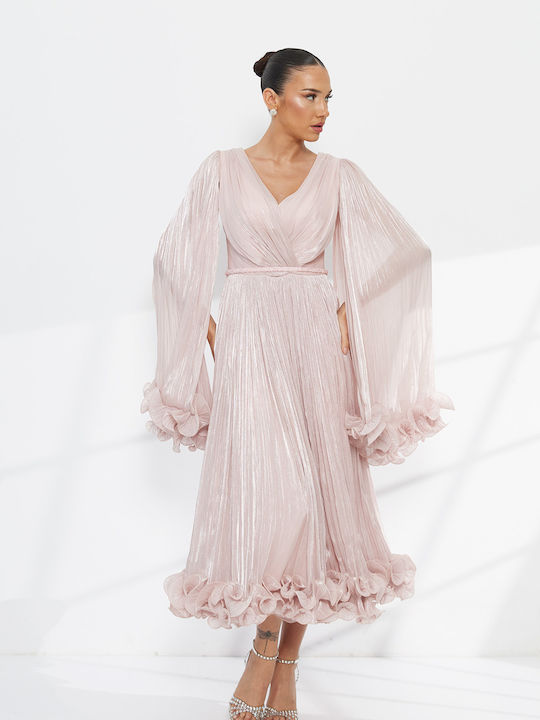 Midi Dress for Wedding / Christening Pink