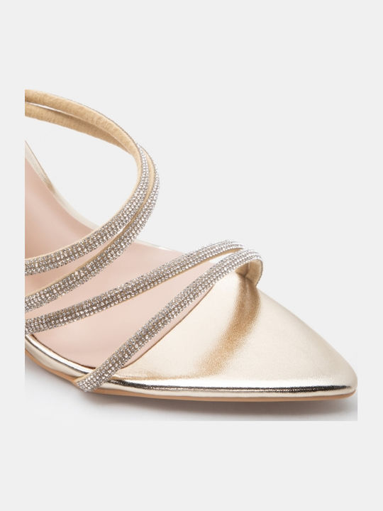 Sandals with Strass Gold
