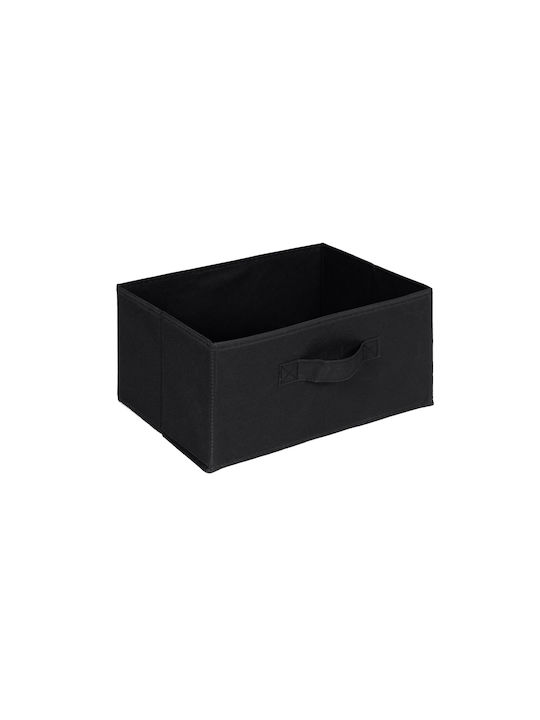Fabric Chest of Drawers Nisos-4 Oak 4 Drawers Black Fabric 40x30x89cm Black Metal Frame