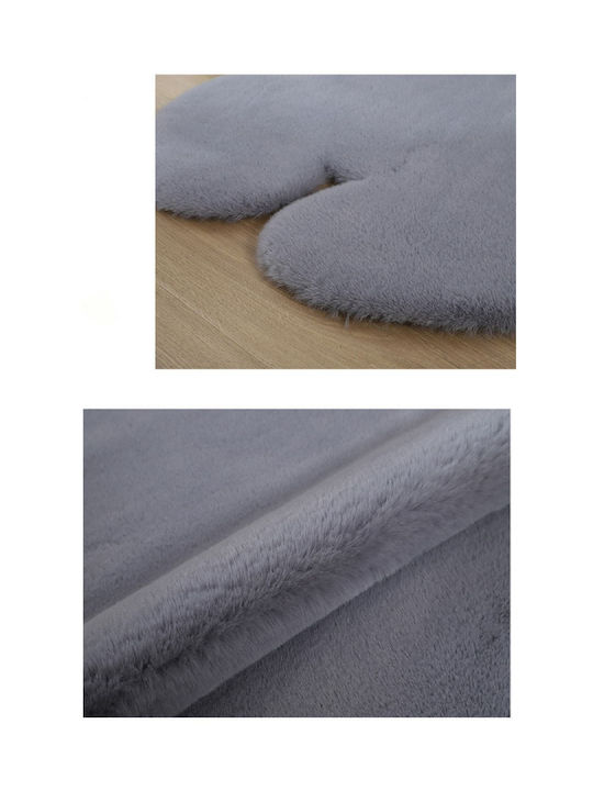 SteweHome Kids Rug Gray by Meter Width 60cm Thickness 60mm