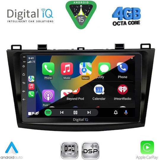 Digital IQ Car Audio System for Mazda 3 2009-2014 (Bluetooth/USB/WiFi/GPS/Apple CarPlay/Android Auto) with 9" Touch Screen