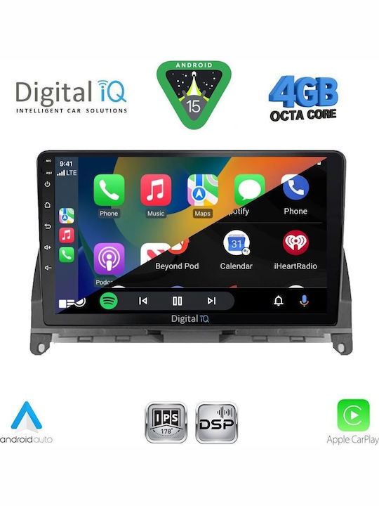 Digital IQ Car Audio System for Mercedes-Benz C Class 2007-2011 Bluetooth USB WiFi GPS Apple CarPlay Android Auto with 9" Touch Screen
