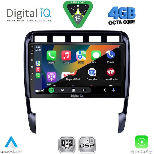 Digital IQ Car Audio System for Porsche Cayenne 2002-2011 Bluetooth USB WiFi GPS Apple CarPlay Android Auto with 9" Touch Screen