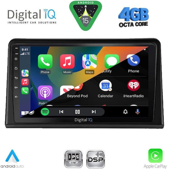 Digital IQ Ηχοσύστημα Αυτοκινήτου για Renault Express 2020 (Bluetooth/USB/WiFi/GPS/Apple-Carplay/Android-Auto) με Οθόνη Αφής 9"