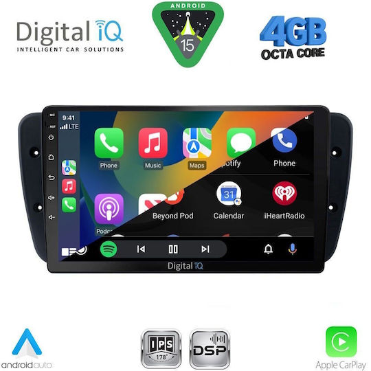 Digital IQ Car Audio System for Seat Ibiza 2008-2015 (Bluetooth/USB/WiFi/GPS/Apple CarPlay/Android Auto) with 9" Touch Screen