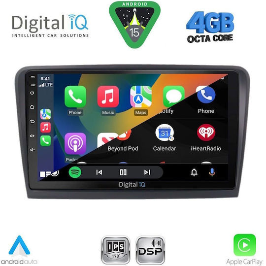 Digital IQ Ηχοσύστημα Αυτοκινήτου για Skoda Rapid 2014-2019 με Clima (Bluetooth/USB/WiFi/GPS/Apple-Carplay/Android-Auto) με Οθόνη Αφής 9"