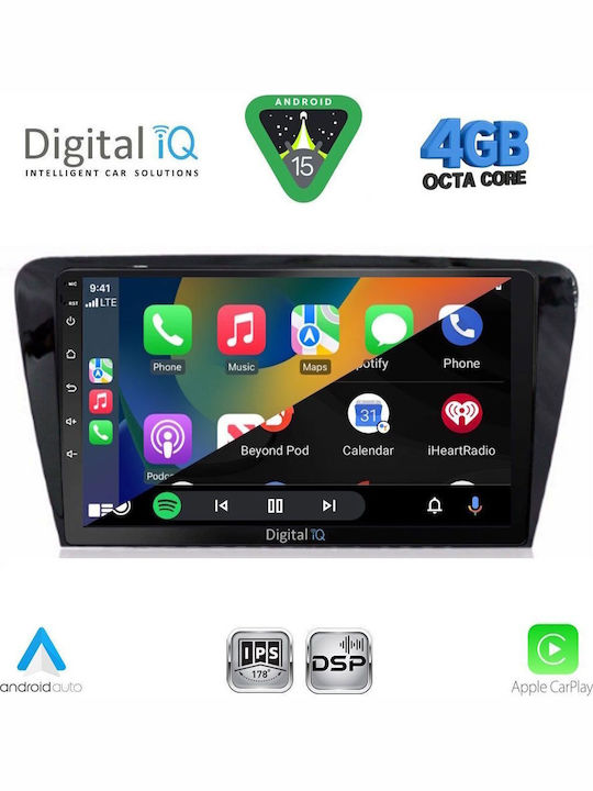 Digital IQ Car Audio System for Skoda Octavia 2013-2021 with Clima Bluetooth USB WiFi GPS Apple CarPlay Android Auto with 10" Touch Screen