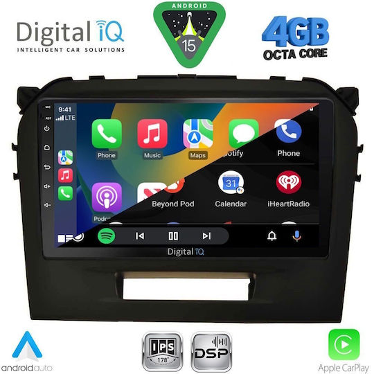 Digital IQ Car Audio System for Suzuki Vitara 2016-2022 (Bluetooth/USB/WiFi/GPS/Apple CarPlay/Android Auto) with 9" Touch Screen
