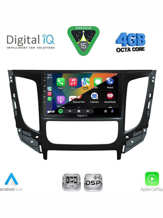 Digital IQ Car Audio System for Mitsubishi L200 2015-2019 with Clima Bluetooth USB WiFi GPS Apple CarPlay Android Auto with 9" Touch Screen