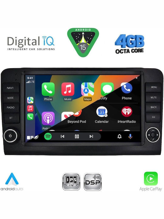 Digital IQ Car Audio System for Mercedes-Benz ML / GL Class 2005-2011 Bluetooth USB WiFi GPS Apple CarPlay Android Auto with 9" Touch Screen