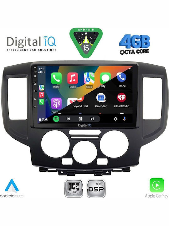 Digital IQ Auto-Audiosystem Für Nissan NV200 2009-2020 Bluetooth USB Eingebautes Wi-Fi GPS Apple CarPlay Android Auto Mit 9 Zoll Touchscreen