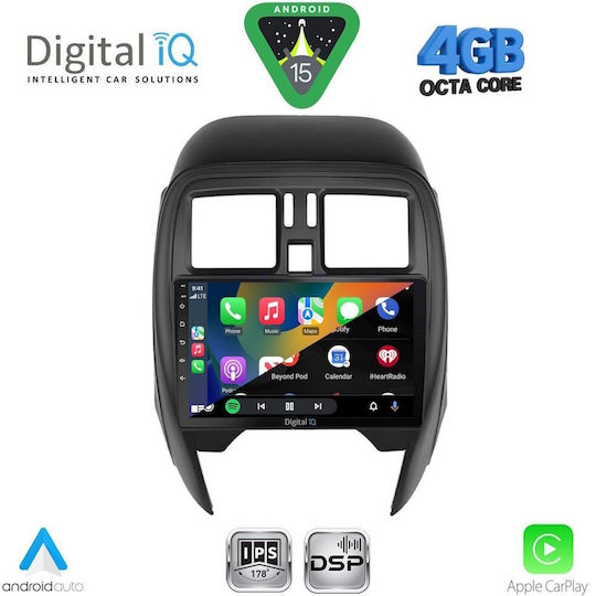 Digital IQ Car Audio System for Nissan Micra 2014-2017 Bluetooth USB WiFi GPS Apple CarPlay Android Auto with 9" Touch Screen