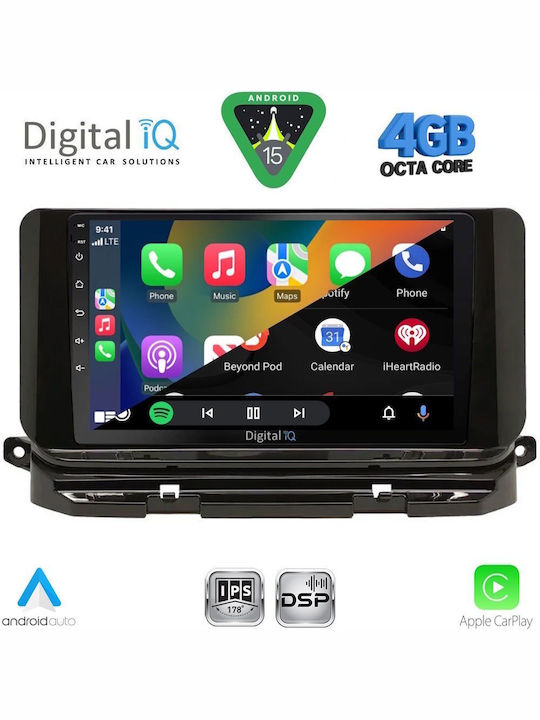 Digital IQ Car Audio System for Skoda Octavia 2021 with Clima (Bluetooth/USB/WiFi/GPS/Apple CarPlay/Android Auto) with 10" Touch Screen