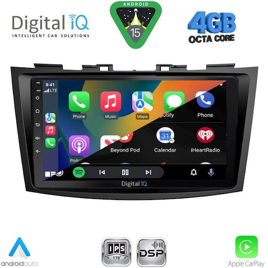 Digital IQ Ηχοσύστημα Αυτοκινήτου για Suzuki Swift 2011-2016 (Bluetooth/USB/WiFi/GPS/Apple-Carplay/Android-Auto) με Οθόνη Αφής 9"