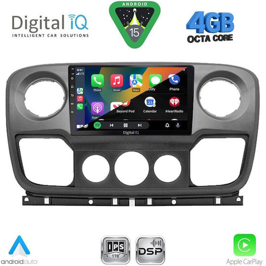 Digital IQ Car Audio System for Opel Movano Renault Master Nissan NV400 2010-2020 Bluetooth USB WiFi GPS Apple CarPlay Android Auto with 10" Touch Screen