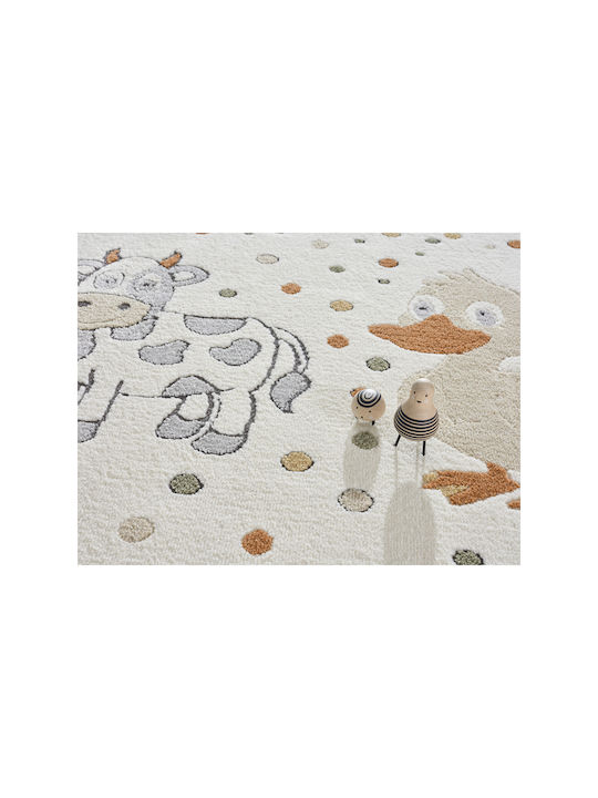 SteweHome Covor Pentru Copii Din Bumbac Bej Tăiat La Dimensiune Lățime 80cm 80x150cm Grosime 60mm