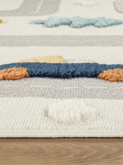 SteweHome Kids Rug Gray By Meter Width 80cm 80x200cm