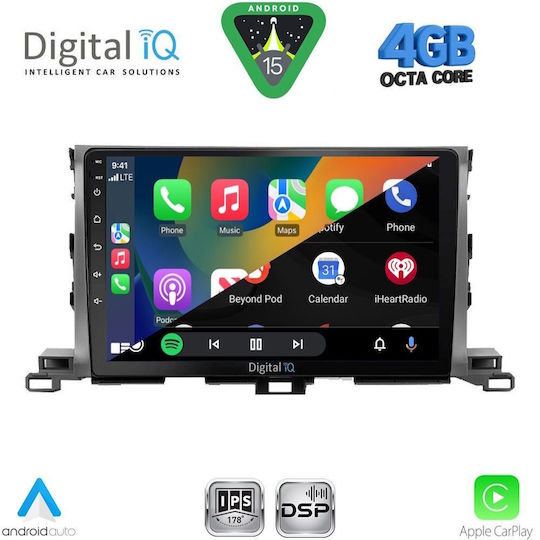 Digital IQ Ηχοσύστημα Αυτοκινήτου για Toyota Highlander 2014-2019 (Bluetooth/USB/WiFi/GPS/Apple-Carplay/Android-Auto) με Οθόνη Αφής 10"