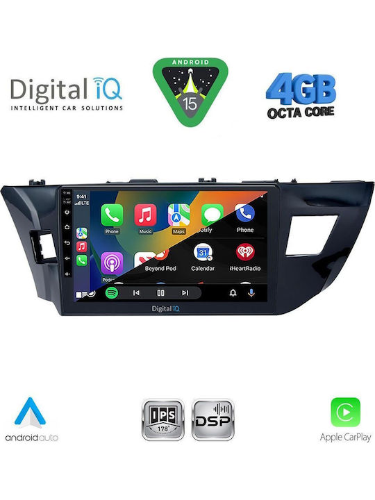Digital IQ Car Audio System for Toyota Corolla 2013-2016 (Bluetooth/USB/WiFi/GPS/Apple CarPlay/Android Auto) with 10" Touch Screen
