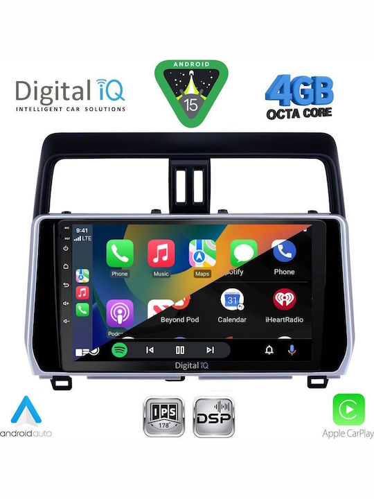 Digital IQ Car Audio System for Toyota Land Cruiser 2019-2023 Bluetooth USB WiFi GPS Apple CarPlay Android Auto with 10" Touch Screen