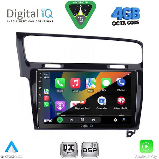 Digital IQ Car Audio System for Volkswagen Golf 2013-2020 with Clima (Bluetooth/USB/WiFi/GPS/Apple CarPlay/Android Auto) with 10" Touch Screen