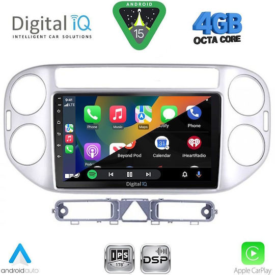 Digital IQ Car Audio System for Volkswagen Tiguan 2004-2011 with Clima (Bluetooth/USB/WiFi/GPS/Apple CarPlay/Android Auto) with 9" Touch Screen