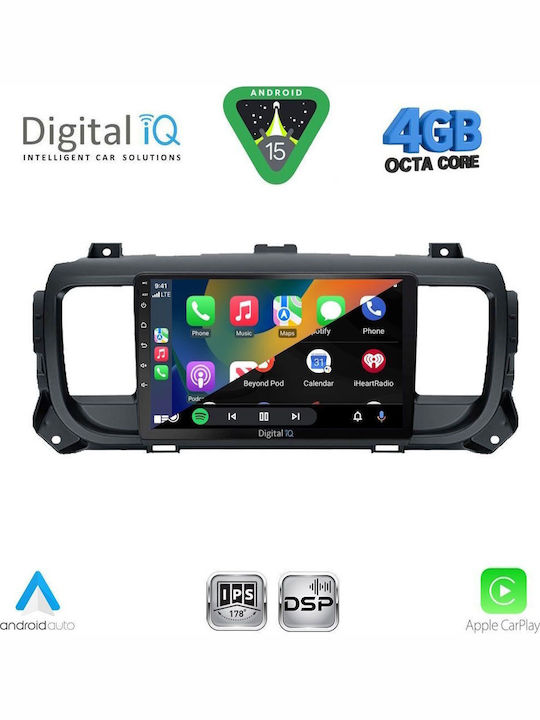 Digital IQ Автомобилна Аудио Система за Toyota Proace 2017-2020 Bluetooth USB Вграден Wi-Fi GPS Apple CarPlay Android Auto с Touch Screen 9"