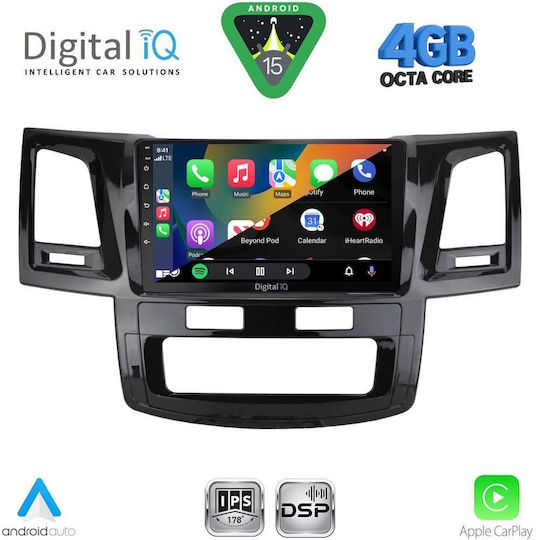 Digital IQ Car Audio System for Toyota Hilux 2005-2016 with A/C Bluetooth USB WiFi GPS Apple CarPlay Android Auto with 9" Touch Screen