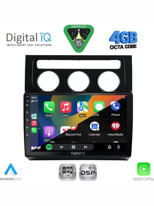 Digital IQ Sistem Audio Auto pentru VW Turan 2003-2010 cu Clima Bluetooth USB Wi-Fi GPS Apple CarPlay Android Auto cu Ecran Tactil 10"