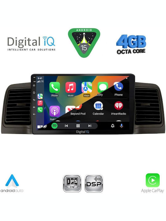 Digital IQ Car Audio System for Toyota Corolla 2001-2006 Bluetooth USB WiFi GPS Apple CarPlay Android Auto with 9" Touch Screen