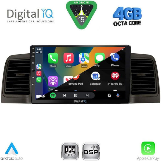 Digital IQ Car Audio System for Toyota Corolla 2001-2006 Bluetooth USB WiFi GPS Apple CarPlay Android Auto with 9" Touch Screen