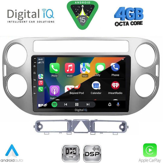 Digital IQ Car Audio System for Volkswagen Tiguan 2004-2011 with Clima (Bluetooth/USB/WiFi/GPS/Apple CarPlay/Android Auto) with 9" Touch Screen