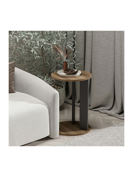 Rundes Beistelltisch Flora Holz Braun M64xT34xH64cm