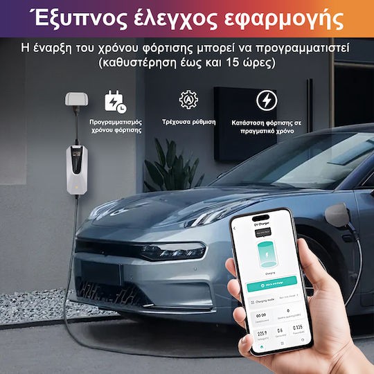Junsun Tragbarer Dreiphasiger Ladegerät 22kW mit Integriertem Kabel 6m Typ 2