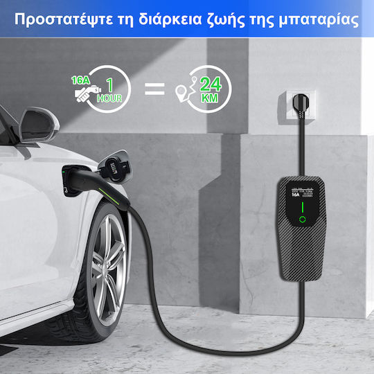 Junsun Încărcător Portabil Cu O Singură Fază 3.5kW Cu Cablu Încorporat 4m Tipul 2