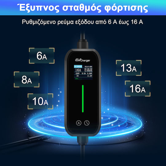 Junsun Преносим Трифазен Заряден Станция 11kW с Вграден Кабел Тип 2