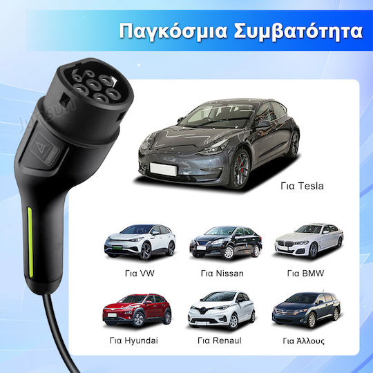 Junsun Преносим Трифазен Зарядно Устройство 11kW с Вграден Кабел 8m Тип 2