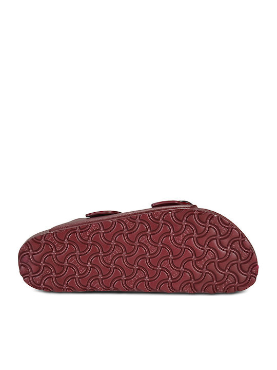Arizona Big Buckle Flip Flops in Burgundy Colour