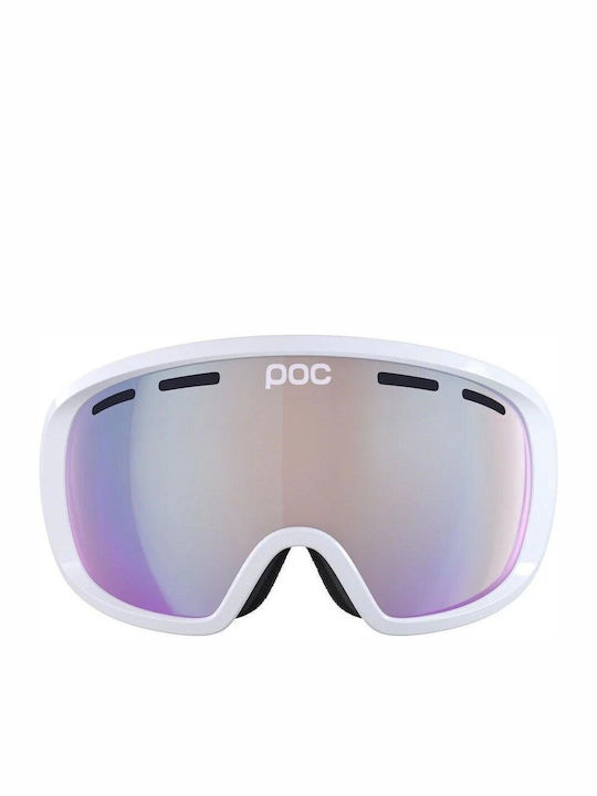 Poc Fovea Mid Μάσκα Σκι & Snowboard Ενηλίκων Λευκή με Φακό Φωτοχρωμικό σε Διάφανο Χρώμα