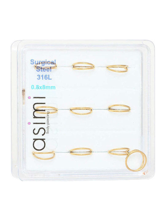 Asimi Body Piercing Σκουλαρίκι Clicker Μύτης 8 x 0.8mm Asimi Body Piercing Σκουλαρίκι Clicker Μύτης 8 x 0.8mm