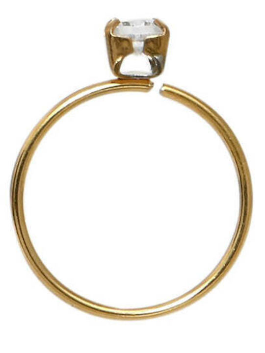 Asimi Body Piercing Nose Hoop Earring Gold Plated Steel 8 x 0.6mm