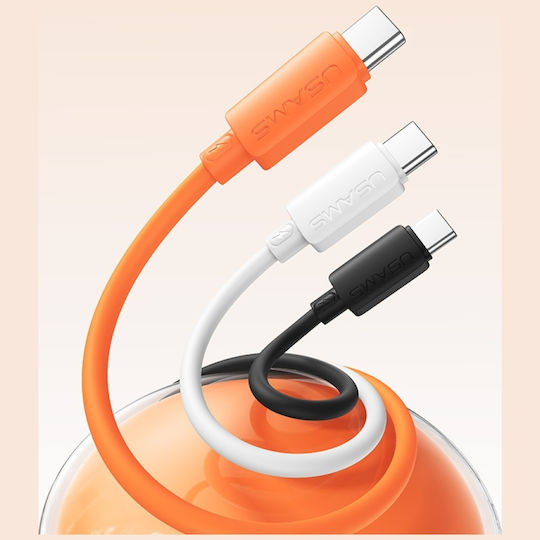 Usams USB 2.0 Cable USB-C Male - USB-C 30W Orange SJ788USB03