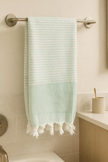 SteweHome Beach Towel Pareo Cotton Turquoise 170x90cm