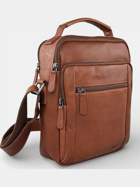 Leather Men's Shoulder / Crossbody Bag Tabac Brown